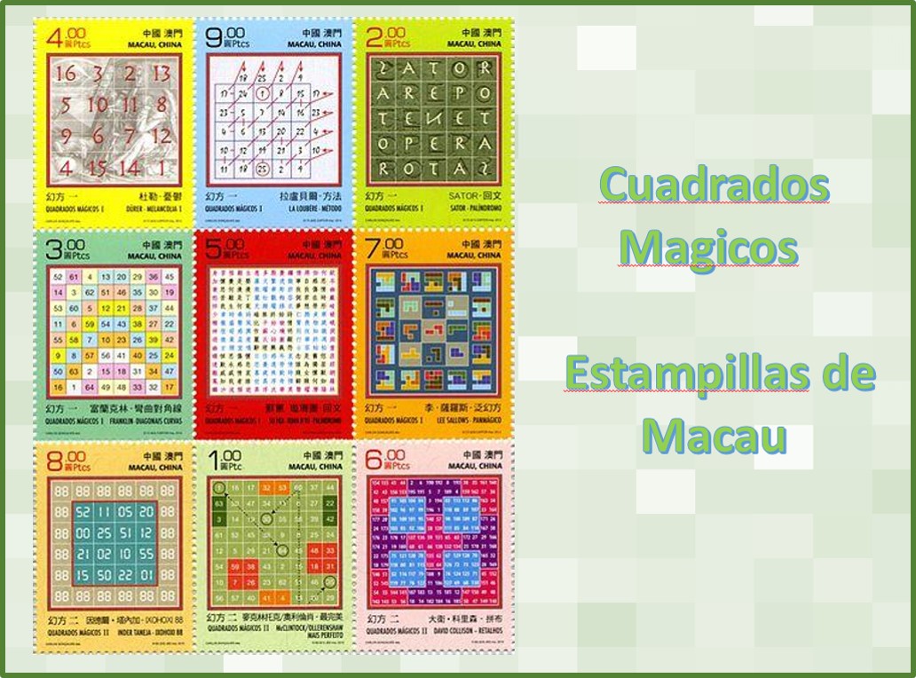 Cuadrados Magicos<BR/> Estampillas de Macau