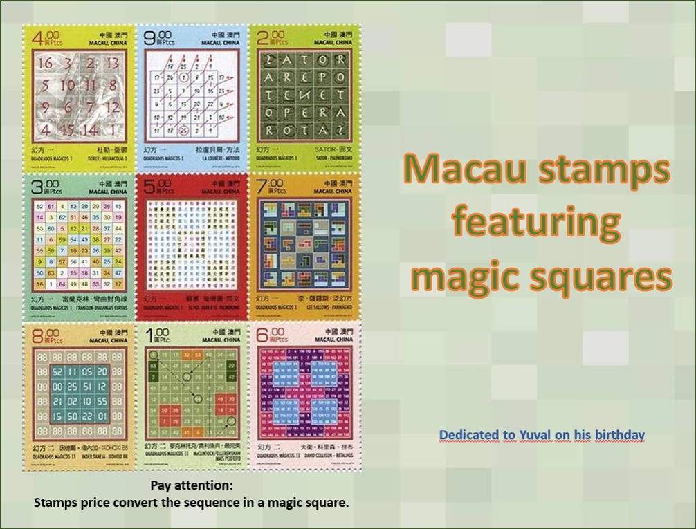 Magic squares<BR/>Macau stamps