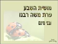 מושית השבע- פרת משה רבנו ובני מינם